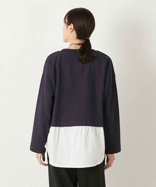 MELROSE claire(メルローズ クレール)の「【レイヤード風ドッキングプルオーバー】(Tシャツ/カットソー・レディース・ネイビー/カーキ/グレー・FREE)」の21枚目の写真