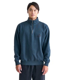PALM SCRIPT HALF ZIP/クイックシルバーヴィンテージライクハーフジップスタンドカラースウェット