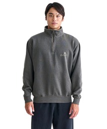 PALM SCRIPT HALF ZIP/クイックシルバーヴィンテージライクハーフジップスタンドカラースウェット