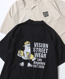 VISION STREET WEAR | VISION STREET WEAR/ヴィジョンストリートウェア オーバーサイズ バックプリント ロゴ ワンポイント刺繍 オープンカラー 半袖シャツ/レディース メンズ(シャツ/ブラウス)