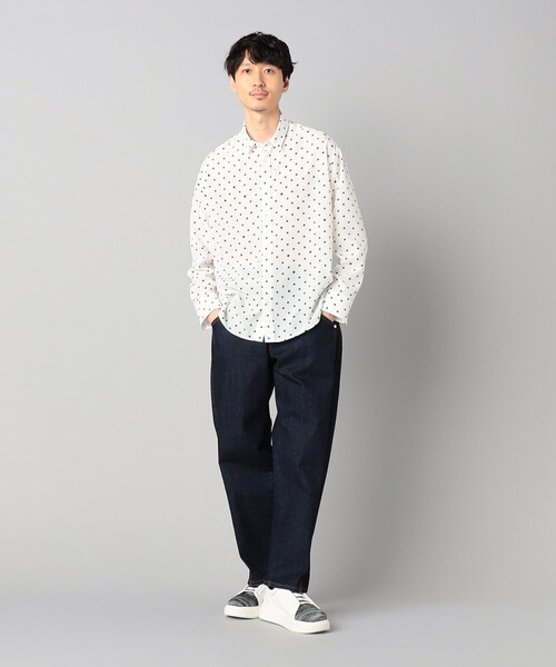 β MEN（ベータメン）の「ランダムスタープリント柄 シャツ（シャツ/ブラウス・メンズ・ホワイト/ネイビー・L/M）」の14枚目の写真
