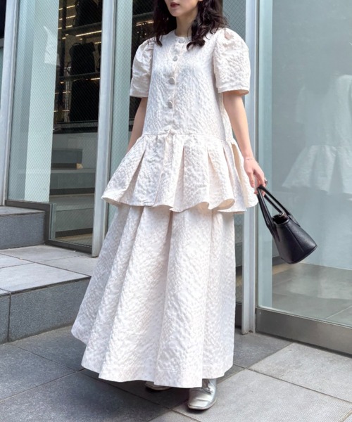 HONEY MI HONEY（ハニーミーハニー）の「taffeta jacquard long skirt（スカート・レディース・オフホワイト/ピンク/ブラック・FREE）」の10枚目の写真