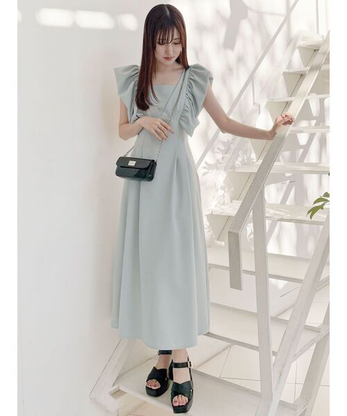MERCURYDUO(マーキュリーデュオ)の「リネンライクバックレースアップワンピース(ワンピース・レディース・ミント/アイボリー/ブラック・SMALL/MEDIUM)」の5枚目の写真