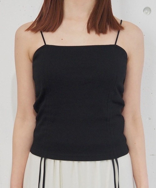 tiptop(ティップトップ)の「テレコカップ付きドロストキャミソール(キャミソール・レディース・ブラック/イエロー/オフホワイト/ピンク・FREE)」の11枚目の写真