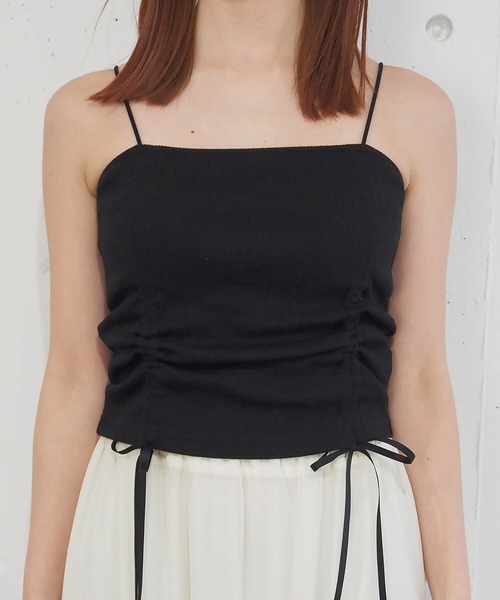 tiptop(ティップトップ)の「テレコカップ付きドロストキャミソール(キャミソール・レディース・ブラック/イエロー/オフホワイト/ピンク・FREE)」の13枚目の写真