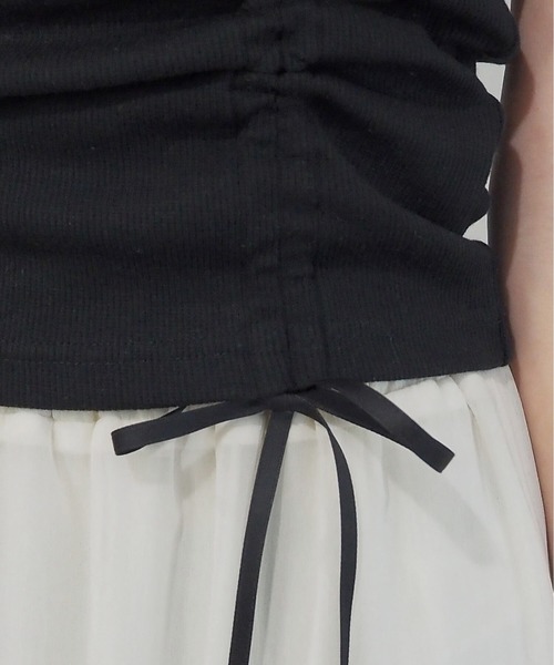 tiptop(ティップトップ)の「テレコカップ付きドロストキャミソール(キャミソール・レディース・ブラック/イエロー/オフホワイト/ピンク・FREE)」の17枚目の写真