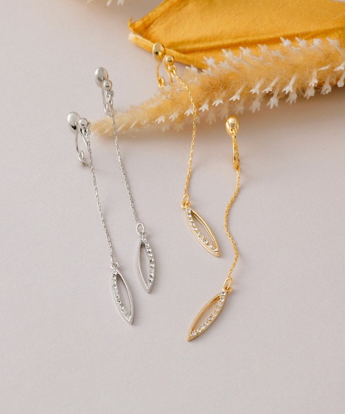 CALIN STANDARD(カリンスタンダード)の「◆金属アレルギー対応◆◆made in japan◆【痛くない】【落ちにくい】【ストレスフリーな着け心地】マーキスビジュー ループフィットイヤリング(イヤリング・レディース・ゴールド/シルバー・FREE)」の2枚目の写真