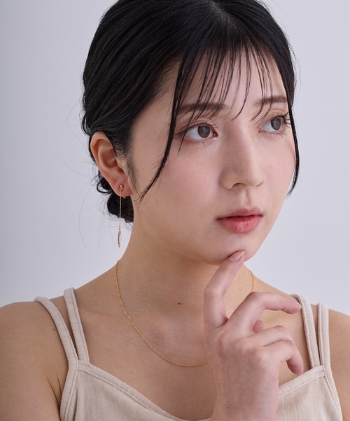 CALIN STANDARD(カリンスタンダード)の「◆金属アレルギー対応◆◆made in japan◆【痛くない】【落ちにくい】【ストレスフリーな着け心地】マーキスビジュー ループフィットイヤリング(イヤリング・レディース・ゴールド/シルバー・FREE)」の3枚目の写真