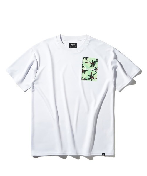SPALDING(スポルディング)の「【SPALDING/スポルディング】Tシャツ パームツリー ポケット プリント/吸水速乾UVカット半袖tシャツ(Tシャツ/カットソー・メンズ・ネイビー/ホワイト・MEDIUM/LARGE/X-LARGE)」の6枚目の写真