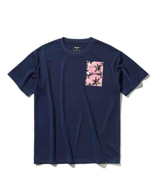 SPALDING(スポルディング)の「【SPALDING/スポルディング】Tシャツ パームツリー ポケット プリント/吸水速乾UVカット半袖tシャツ(Tシャツ/カットソー・メンズ・ネイビー/ホワイト・MEDIUM/LARGE/X-LARGE)」の5枚目の写真