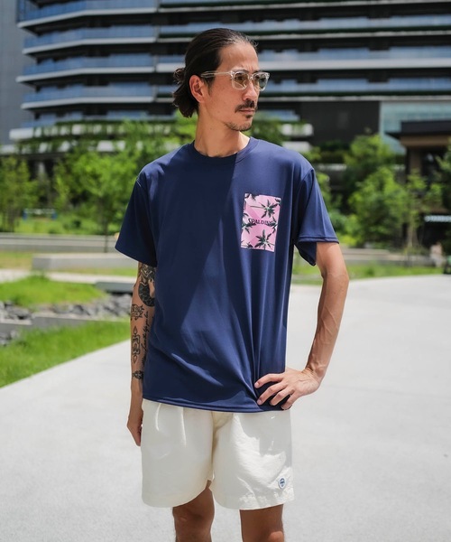 SPALDING(スポルディング)の「【SPALDING/スポルディング】Tシャツ パームツリー ポケット プリント/吸水速乾UVカット半袖tシャツ(Tシャツ/カットソー・メンズ・ネイビー/ホワイト・MEDIUM/LARGE/X-LARGE)」の12枚目の写真