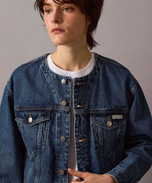 セール】カラーレストラッカージャケット（デニムジャケット）｜Calvin