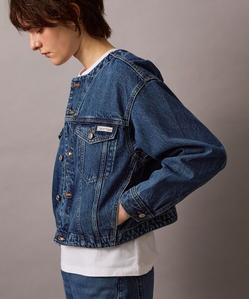 セール】カラーレストラッカージャケット（デニムジャケット）｜Calvin