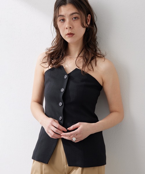 Whim Gazette(ウィムガゼット)の「ジュートライクビスチェ(シャツ/ブラウス・レディース・ベージュ/ブラック・38/36)」の21枚目の写真