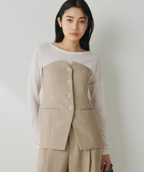 Whim Gazette(ウィムガゼット)の「ジュートライクビスチェ(シャツ/ブラウス・レディース・ベージュ/ブラック・38/36)」の20枚目の写真