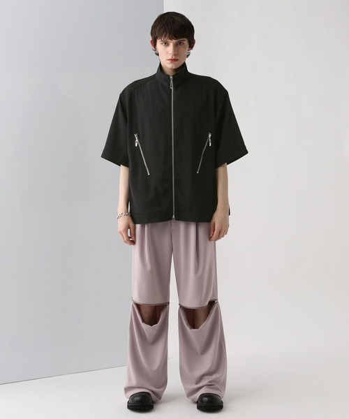 HARE（ハレ）の「2WAYZIPトラウザー(HARE)（スラックス・メンズ・ストライプ/ピンク/ブラック・FREE）」の7枚目の写真