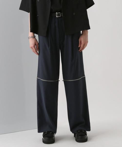 HARE（ハレ）の「2WAYZIPトラウザー(HARE)（スラックス・メンズ・ストライプ/ピンク/ブラック・FREE）」の15枚目の写真