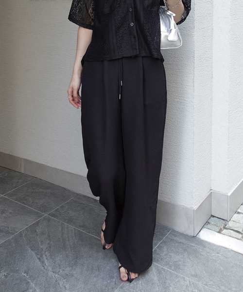 CORNERS(コーナーズ)の「イージーパンツ(スラックス・レディース・ブラック/グレイッシュベージュ/マスタード/テラコッタ・M)」の10枚目の写真