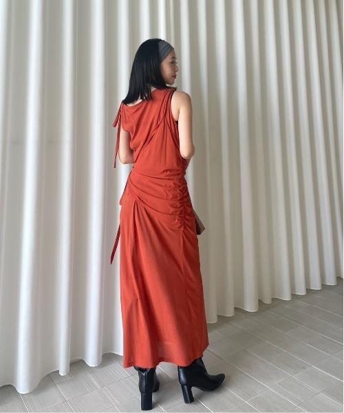 セール】ASYMMETRY LAYERED LONG TOP（Tシャツ/カットソー