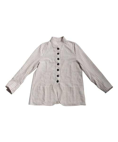 antiqua（アンティカ）の「ストライプデザインシャツ（シャツ/ブラウス・レディース・ナチュラル/ブラック・ONESIZE）」の14枚目の写真