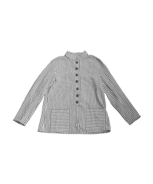 antiqua（アンティカ）の「ストライプデザインシャツ（シャツ/ブラウス・レディース・ナチュラル/ブラック・ONESIZE）」の15枚目の写真