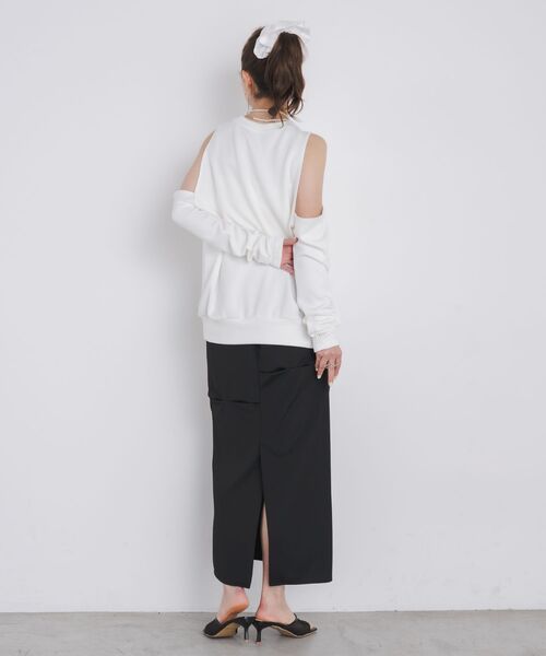 kivi（キヴィ）の「open shoulder tops（Tシャツ/カットソー・レディース・ダークブルー/オフホワイト/ピンク・FREE）」の20枚目の写真