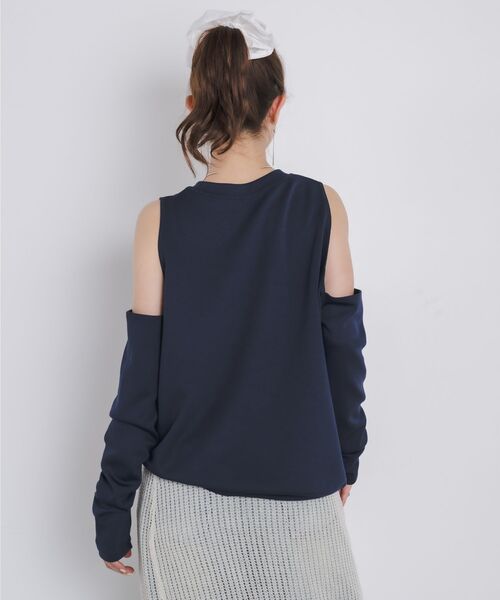 kivi（キヴィ）の「open shoulder tops（Tシャツ/カットソー・レディース・ダークブルー/オフホワイト/ピンク・FREE）」の8枚目の写真