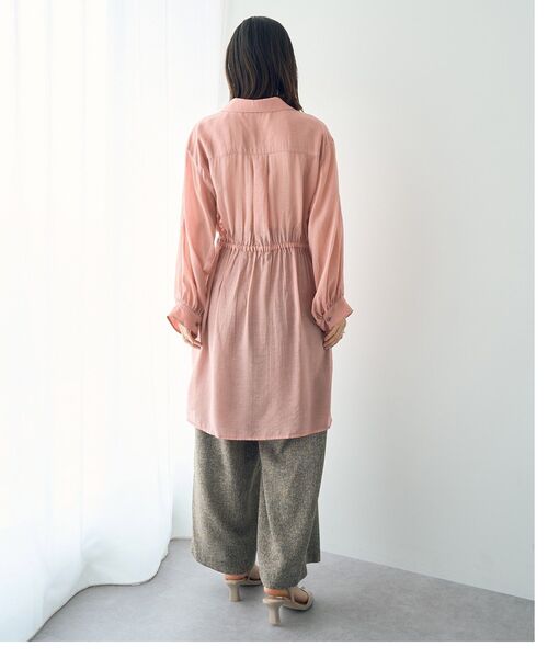 YECCA VECCA(イェッカヴェッカ)の「シアー2way袖バルーンチュニック(シャツ/ブラウス・レディース・ピンク/ベージュ/ブラック/ブルーグリーン/ダークベージュ/オレンジ・FREE)」の18枚目の写真
