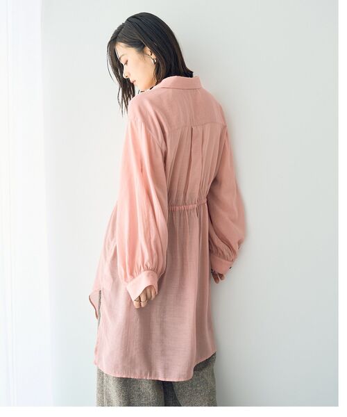 YECCA VECCA(イェッカヴェッカ)の「シアー2way袖バルーンチュニック(シャツ/ブラウス・レディース・ピンク/ベージュ/ブラック/ブルーグリーン/ダークベージュ/オレンジ・FREE)」の21枚目の写真