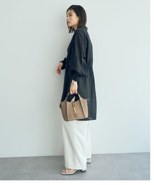 YECCA VECCA(イェッカヴェッカ)の「シアー2way袖バルーンチュニック(シャツ/ブラウス・レディース・ピンク/ベージュ/ブラック/ブルーグリーン/ダークベージュ/オレンジ・FREE)」の13枚目の写真