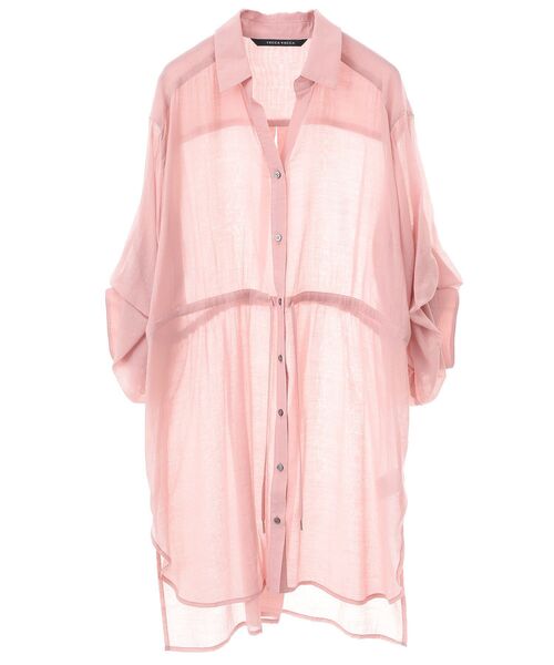 YECCA VECCA(イェッカヴェッカ)の「シアー2way袖バルーンチュニック(シャツ/ブラウス・レディース・ピンク/ベージュ/ブラック/ブルーグリーン/ダークベージュ/オレンジ・FREE)」の18枚目の写真