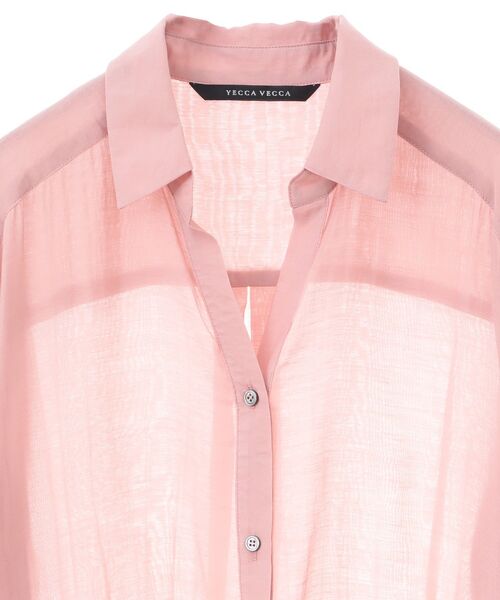 YECCA VECCA(イェッカヴェッカ)の「シアー2way袖バルーンチュニック(シャツ/ブラウス・レディース・ピンク/ベージュ/ブラック/ブルーグリーン/ダークベージュ/オレンジ・FREE)」の20枚目の写真