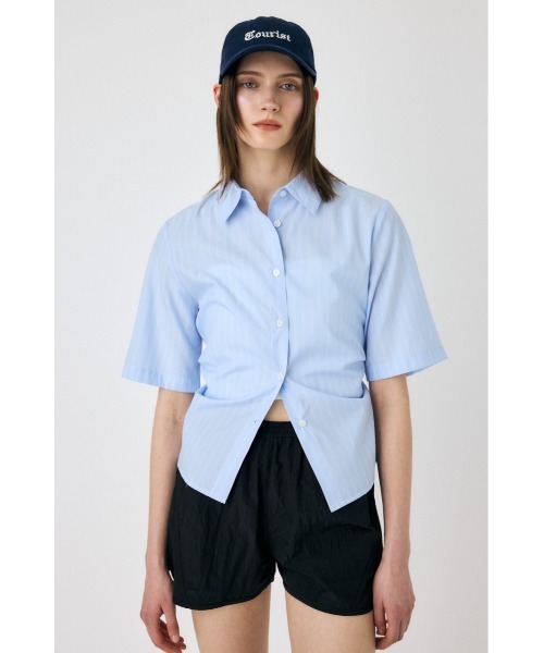 MOUSSY（マウジー）の「STRIPE BACK LACE UP シャツ（シャツ/ブラウス・レディース・ホワイト/ライトブルー/オレンジ系その他・FREE）」の4枚目の写真