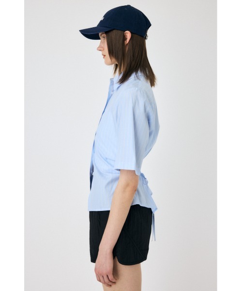 MOUSSY（マウジー）の「STRIPE BACK LACE UP シャツ（シャツ/ブラウス・レディース・ホワイト/ライトブルー/オレンジ系その他・FREE）」の10枚目の写真