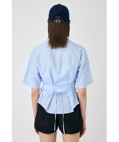 MOUSSY（マウジー）の「STRIPE BACK LACE UP シャツ（シャツ/ブラウス・レディース・ホワイト/ライトブルー/オレンジ系その他・FREE）」の11枚目の写真