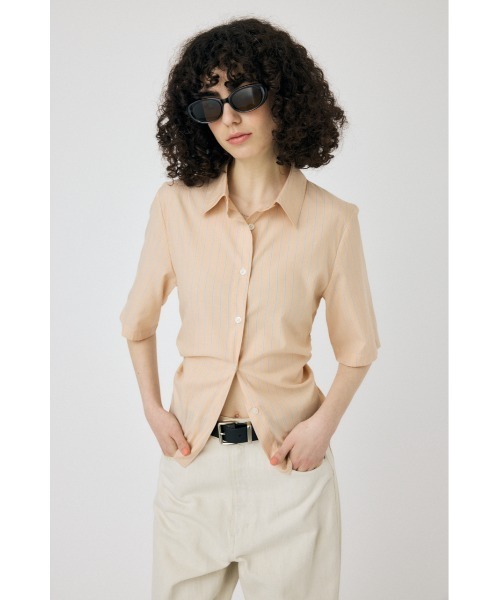 MOUSSY（マウジー）の「STRIPE BACK LACE UP シャツ（シャツ/ブラウス・レディース・ホワイト/ライトブルー/オレンジ系その他・FREE）」の18枚目の写真