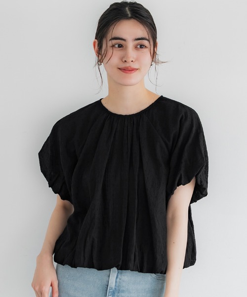 coca(coca)(コカ)の「フラワー柄レースブラウス(シャツ/ブラウス・レディース・ブラック/ホワイト・S/M/L)」の2枚目の写真