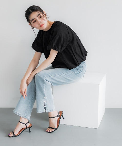 coca(coca)(コカ)の「フラワー柄レースブラウス(シャツ/ブラウス・レディース・ブラック/ホワイト・S/M/L)」の14枚目の写真