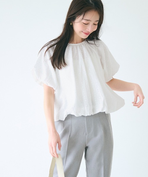 coca(coca)(コカ)の「フラワー柄レースブラウス(シャツ/ブラウス・レディース・ブラック/ホワイト・S/M/L)」の4枚目の写真