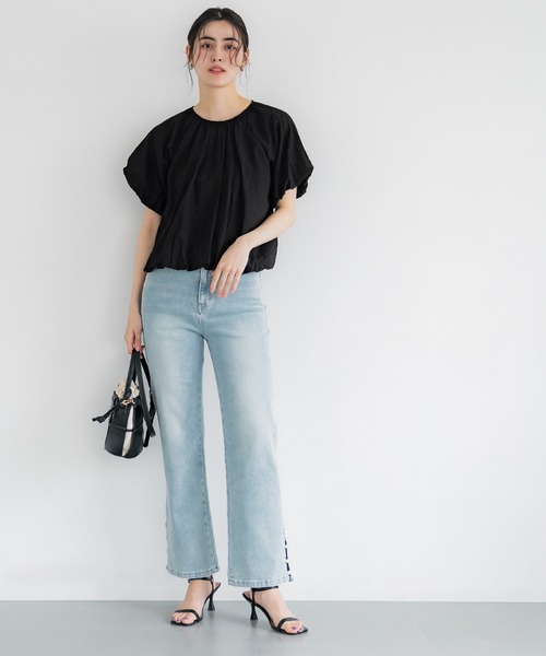 coca(coca)(コカ)の「フラワー柄レースブラウス(シャツ/ブラウス・レディース・ブラック/ホワイト・S/M/L)」の9枚目の写真