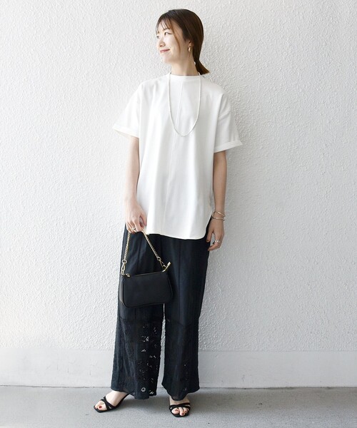 tシャツ SHIPS any:「接触冷感/汗染み防止加工/洗濯機可能」スリット ルーズ チュニック TEE レディース SHIPS any:〈接触冷感/汗染み防止加工/洗濯機可能〉スリット