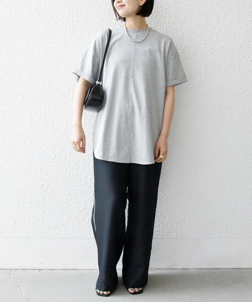 tシャツ SHIPS any:「接触冷感/汗染み防止加工/洗濯機可能」スリット ルーズ チュニック TEE レディース SHIPS any:〈接触冷感/汗染み防止加工/洗濯機可能〉スリット