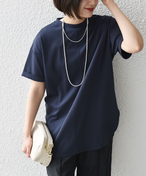 tシャツ SHIPS any:「接触冷感/汗染み防止加工/洗濯機可能」スリット ルーズ チュニック TEE レディース SHIPS any:〈接触冷感/汗染み防止加工/洗濯機可能〉スリット