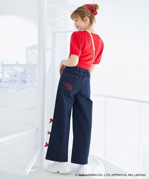 MAJESTIC LEGON(マジェスティックレゴン)の「ハローキティ サイドリボンデニム(デニムパンツ・レディース・ネイビー・SMALL/MEDIUM/LARGE)」の15枚目の写真