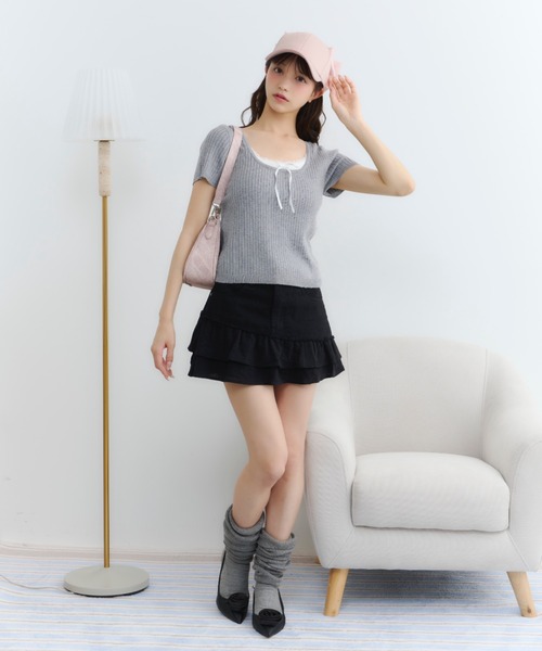 TITTY&CO.（ティティーアンドコー）の「バックリボンキャップ（キャップ・レディース・ベージュ/ピンク/ブラック・FREE）」の19枚目の写真