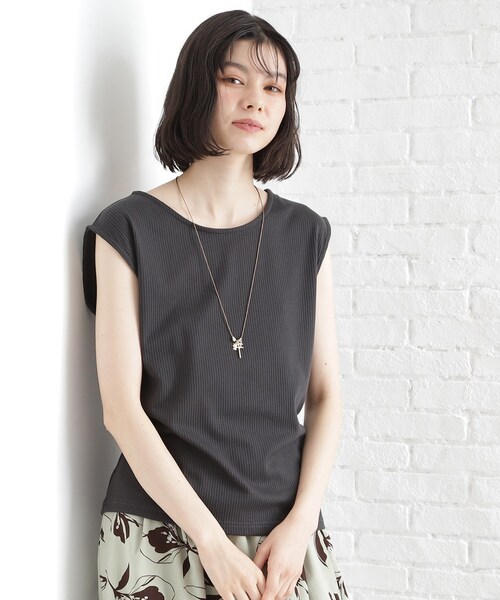 THE SHOP TK (ザ ショップ ティーケー )の「前後2WAYワイドリブタンク【洗濯機OK】(タンクトップ・レディース・ブラック/オフホワイト/スミクロ・12/13)」の3枚目の写真