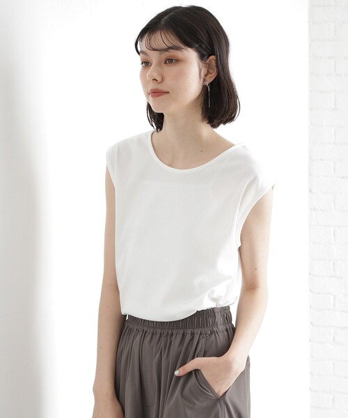 THE SHOP TK (ザ ショップ ティーケー )の「前後2WAYワイドリブタンク【洗濯機OK】(タンクトップ・レディース・ブラック/オフホワイト/スミクロ・12/13)」の4枚目の写真