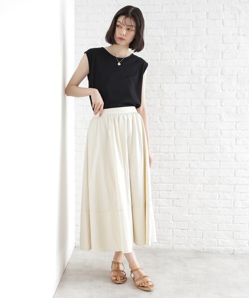 THE SHOP TK (ザ ショップ ティーケー )の「前後2WAYワイドリブタンク【洗濯機OK】(タンクトップ・レディース・ブラック/オフホワイト/スミクロ・12/13)」の9枚目の写真