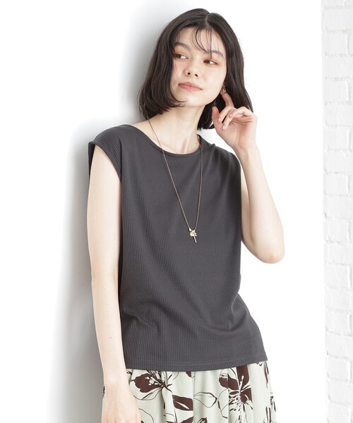 THE SHOP TK (ザ ショップ ティーケー )の「前後2WAYワイドリブタンク【洗濯機OK】(タンクトップ・レディース・ブラック/オフホワイト/スミクロ・12/13)」の12枚目の写真