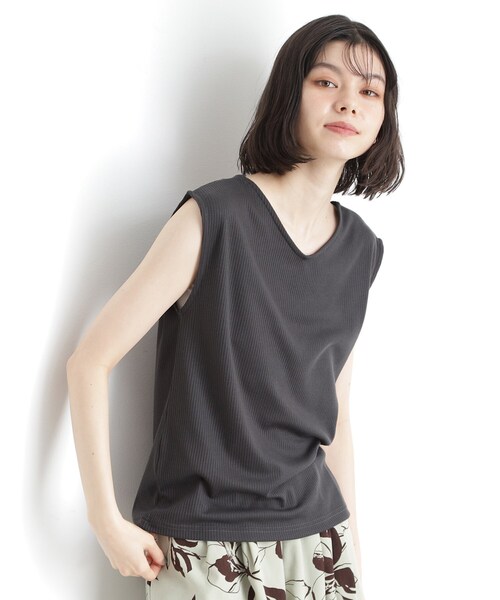 THE SHOP TK (ザ ショップ ティーケー )の「前後2WAYワイドリブタンク【洗濯機OK】(タンクトップ・レディース・ブラック/オフホワイト/スミクロ・12/13)」の14枚目の写真